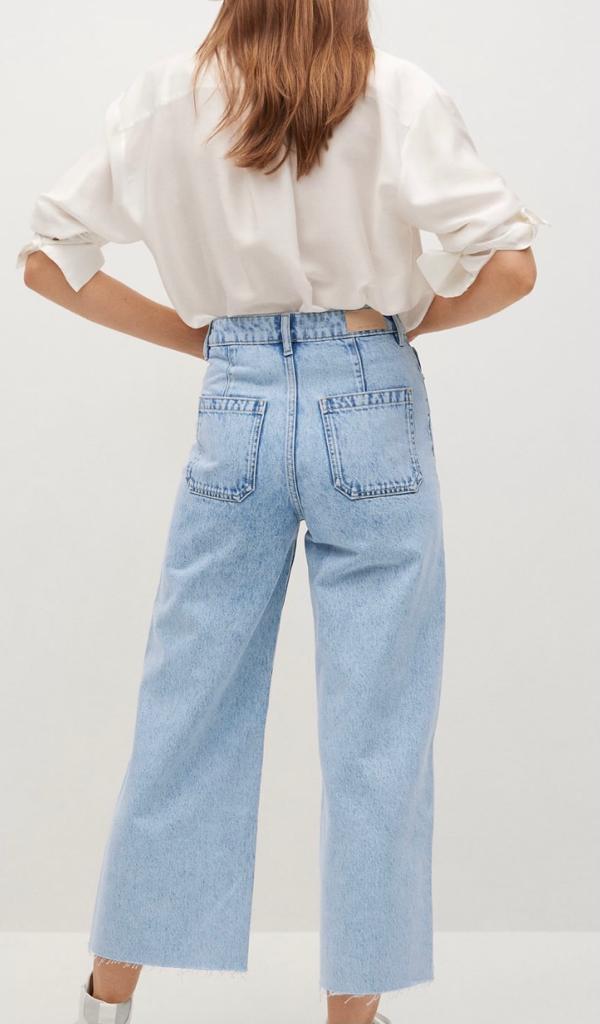 MANGO WIDE LEG DENIM PANTS