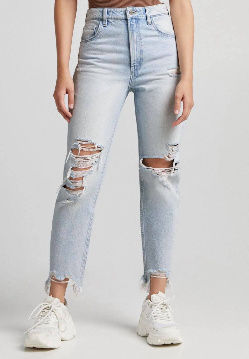 BERSKHA MOM FIT RIPPED JEANS