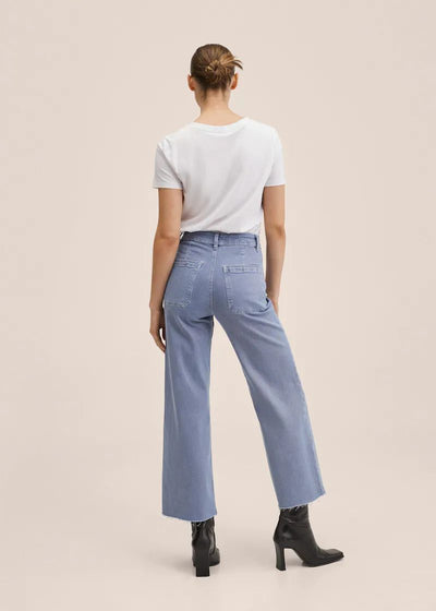 MANGO WIDE LEG DENIM PANTS