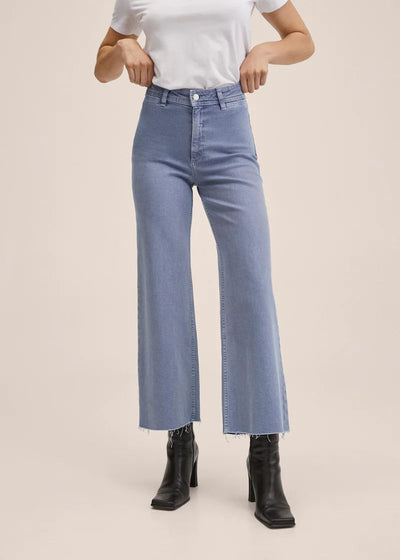 MANGO WIDE LEG DENIM PANTS