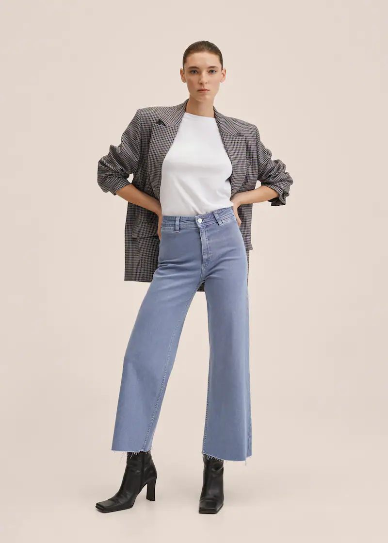 MANGO WIDE LEG DENIM PANTS