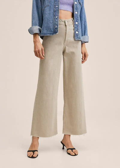 MANGO WIDE LEG DENIM PANTS