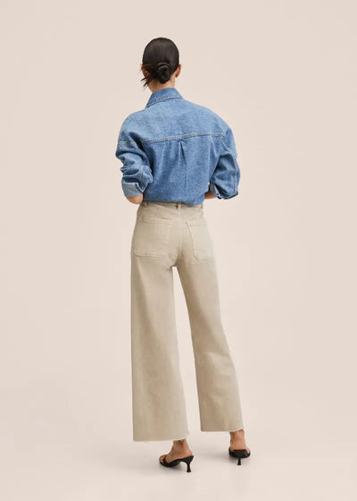 MANGO WIDE LEG DENIM PANTS