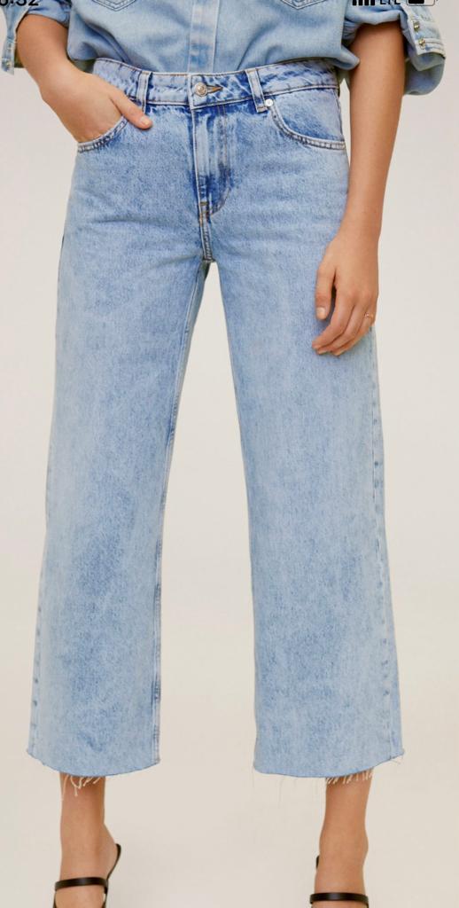 MANGO WIDE LEG DENIM PANTS