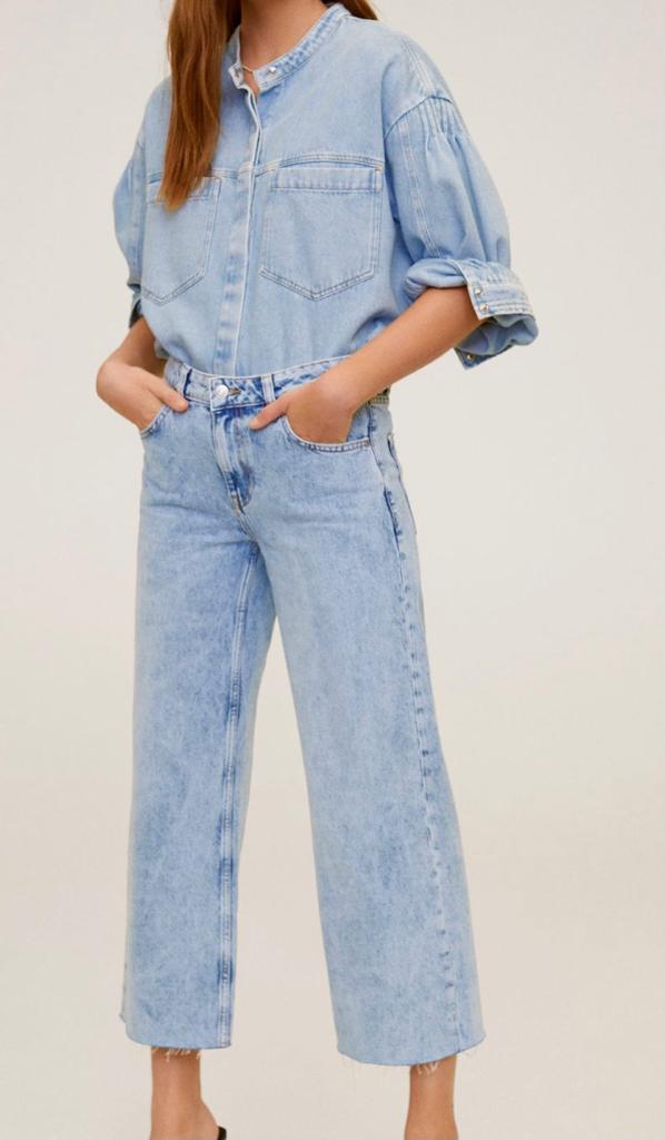 MANGO WIDE LEG DENIM PANTS