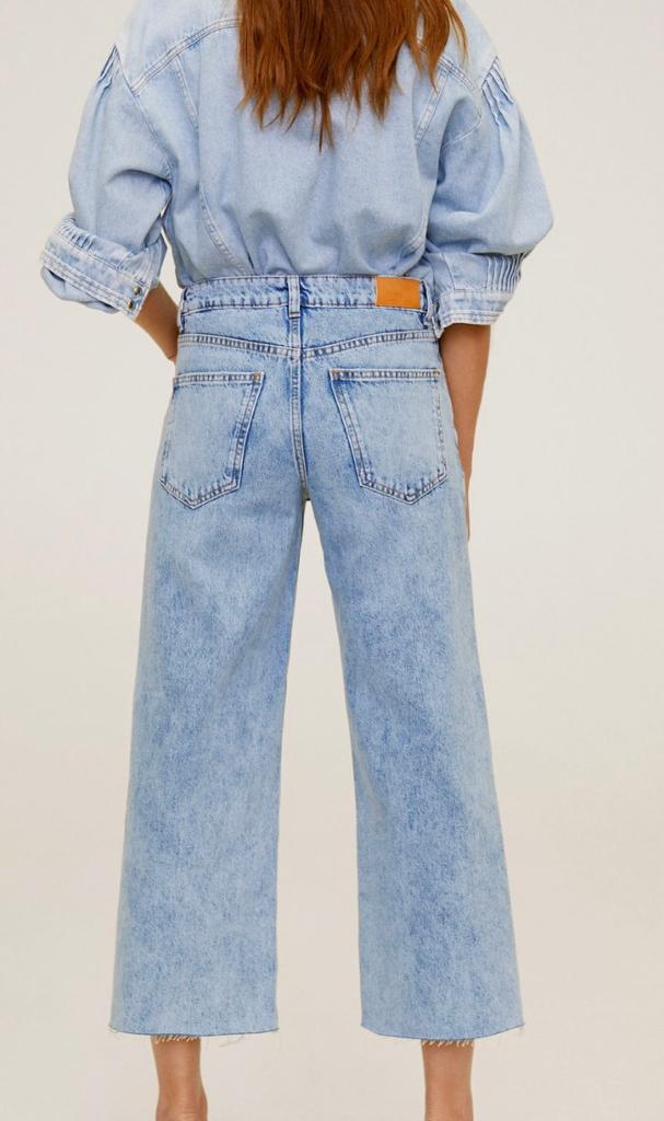 Mango Denim Wide Leg Pants